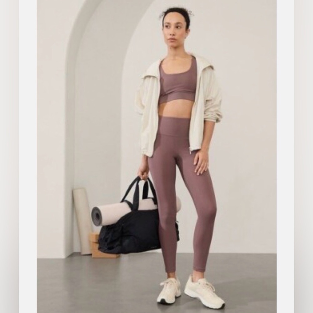 Athleta Salutation Stash Rib Mix Tight Smoky Rose